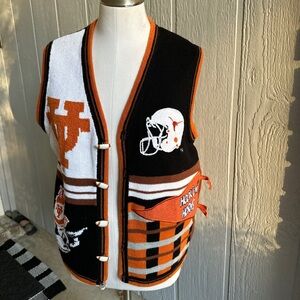 vintage texas longhorns football sweater vest
